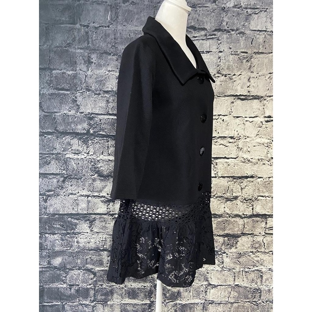 Andria Lieu Collection Jacket Womens Medium Black Long Jamie Lace Made USA - Picture 2 of 15